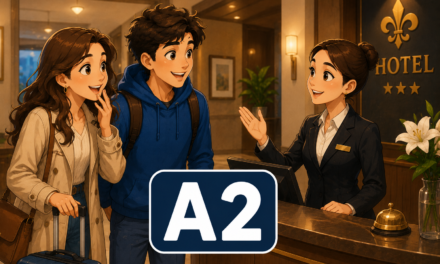 French Hotel Reception Dialogue A2 | Surprise Meeting Conversation