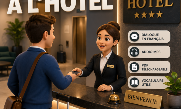 Dialogue à l’hôtel en français – Niveau A2 PDF MP3